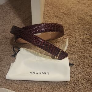 Brahmin Cherry Crocodile Embossed Belt